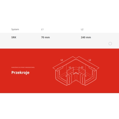 KROP Narożnik Uniwersalny do rynny kwadratowej 135 mm - 90st.